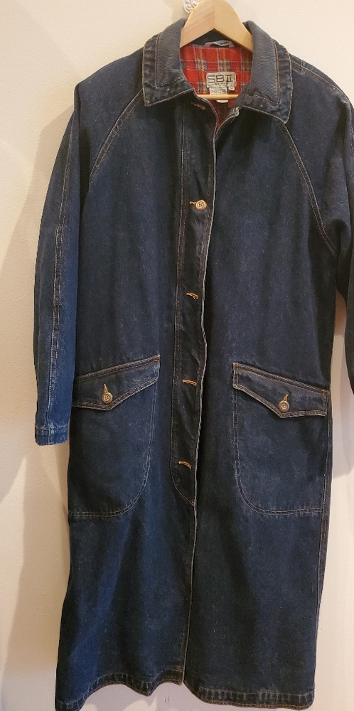 Denim 70s Vintage Maxi Coat.